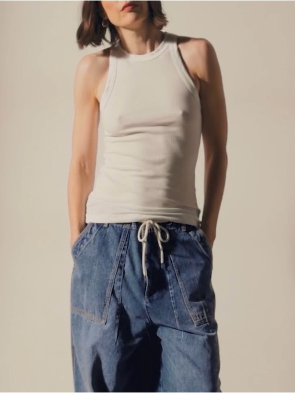 James Perse Ribbed Racerback Tank Top - Picture 3 of 4